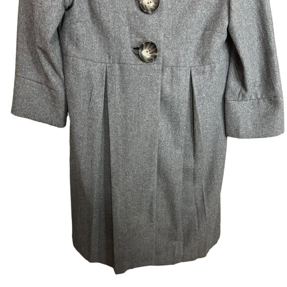 Matty M Coat Grey‎ Wool Blend Pleated Oversized Buttons Cottage Peasant M - Picture 2 of 9